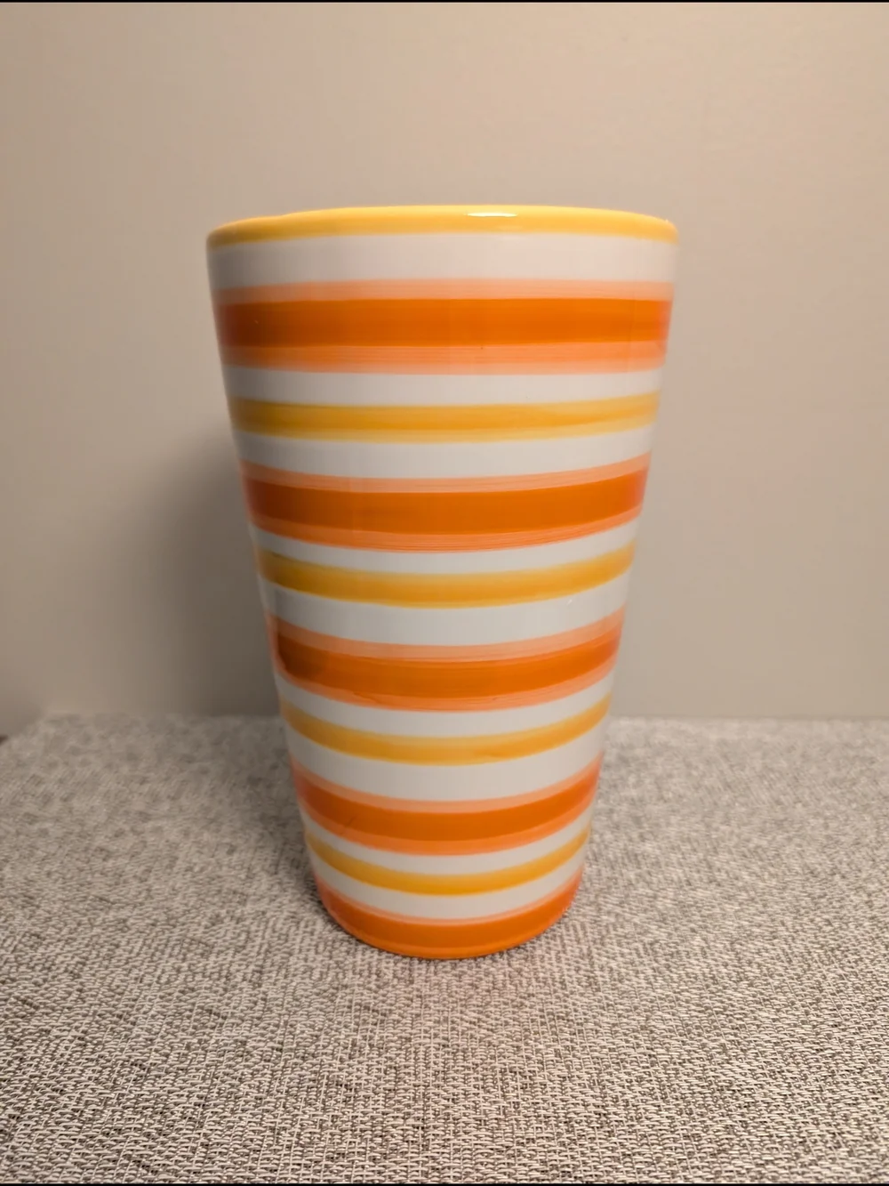 Orange and Yellow Striped Vase